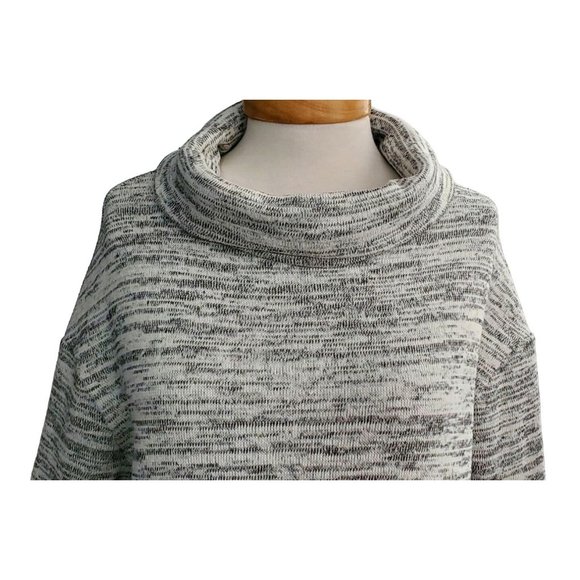 ANTHROPOLOGIE Saturday Sunday Sweater Hi-Lo Heather Gray Space Dye Cowl Neck XS - Picture 3 of 8